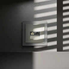 Изображение Розетка телевизионная встраиваемая VOLTUM S70 TV+RJ45 кат. 6 (сталь)